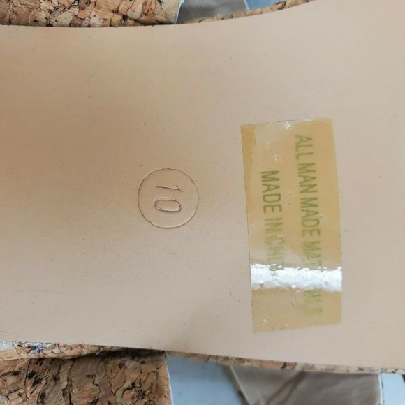 Lulu's Women's Decker Cork Slide‎ Peep Toe Sandals Size 10 - Picture 12 of 12